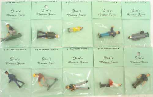 O Scale 10 Pewter Hand Painted Figures for Train Layout