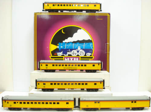MTH 20-65098 O Chessie 70' Streamlined Smooth Sided Passenger Car Set (Set of 5)