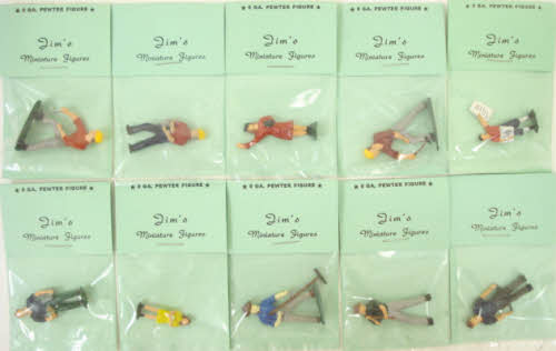 O Scale 10 Pewter Hand Painted Figures for Train Layout