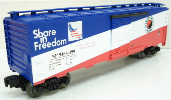 Lionel 6-29259 O Gauge Northern Pacific Bicentennial Boxcar #9464-399