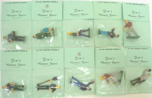 O Scale 10 Pewter Hand Painted Figures for Train Layout