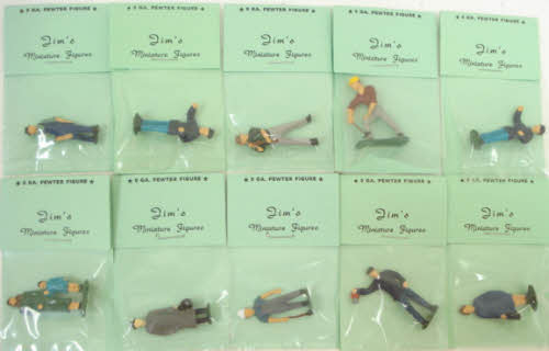 O Scale 10 Pewter Hand Painted Figures for Train Layout