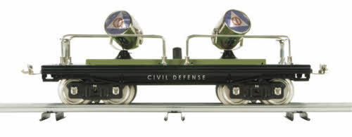 MTH 10-2164 Standard Gauge Civil Defense Searchlight Car w/Nickel