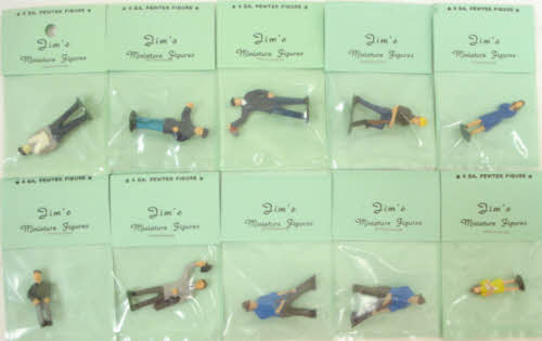 O Scale 10 Pewter Hand Painted Figures for Train Layout