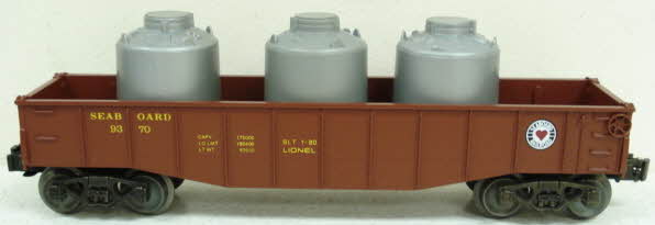 Lionel 6-9370 Seaboard coast Line Gondola w/ Canisters