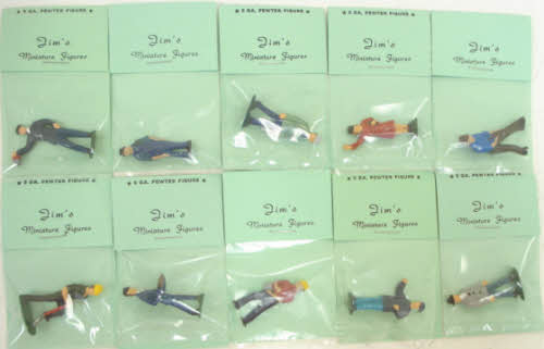 O Scale 10 Pewter Hand Painted Figures for Train Layout SALE