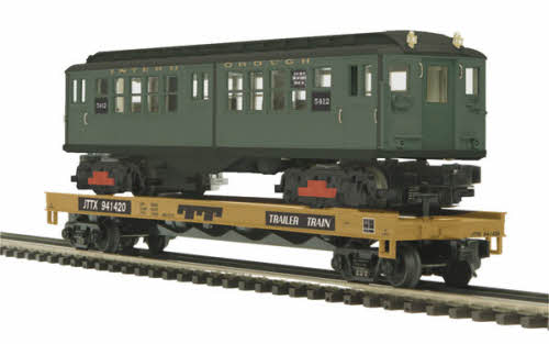 MTH 20-98589 TTX Flatcar with Green LoV Subway Car #941420