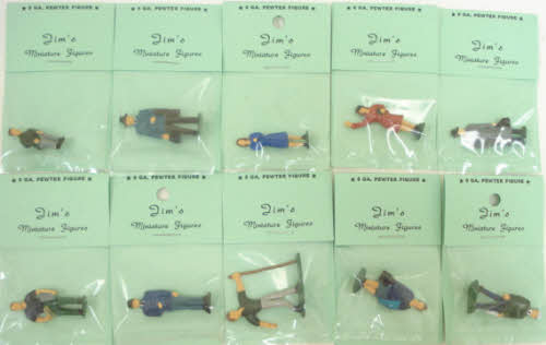 O Scale 10 Pewter Hand Painted Figures for Train Layout