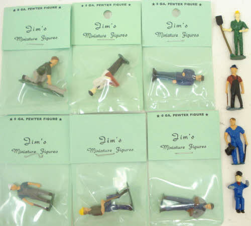 O Scale 10 Pewter Hand Painted Figures for Train Layout
