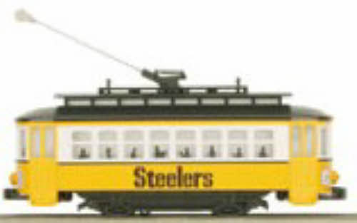 MTH 30-4169-1 Pittsburgh Steelers RailKing Trolley O Gauge Train Set