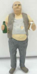 Arttista 1450 Pewter Sloppy Man Eating w/Bottle Pewter Figure