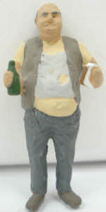 Arttista 1450 O Scale Sloppy Man Eating w/Bottle Pewter Figure Hand Painted