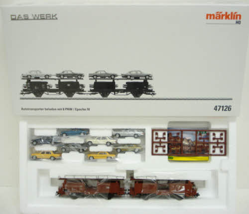Marklin 47126 Auto Transport Car w/ 8 Automobiles