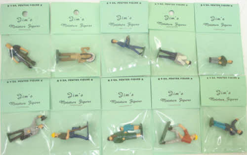O Scale 10 Pewter Hand Painted Figures for Train Layout