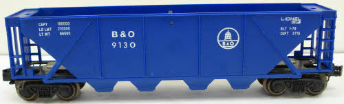 Lionel 6-9130 O Gauge Baltimore & Ohio Blue Quad Hopper Car
