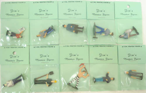 O Scale 10 Pewter Hand Painted Figures for Train Layout
