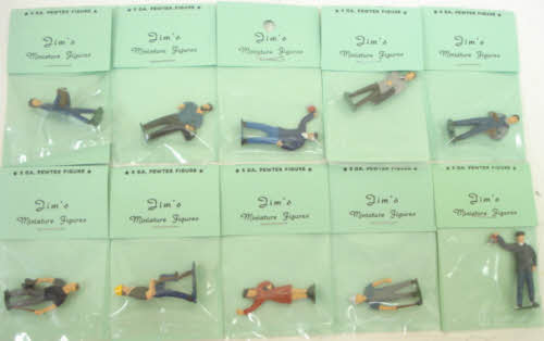 O Scale 10 Pewter Hand Painted Figures for Train Layout