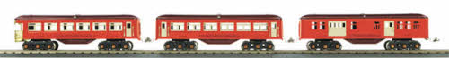 MTH 10-8048 O #1616 Red/Maroon Passenger Car Set (Set of 3)