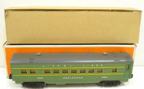 Lionel 2400 Vintage O Lionel Lines Green/Gray Maplewood Lighted Pullman Car