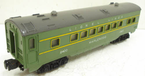 Lionel 2400 Vintage O Lionel Lines Green/Gray Maplewood Lighted Pullman Car