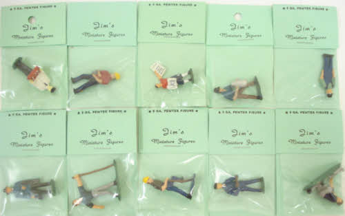O Scale 10 Pewter Hand Painted Figures for Train Layout