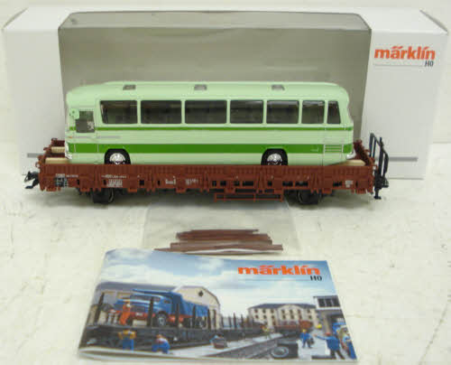 Marklin 46940 HO Scale Stake Car w/ Bus