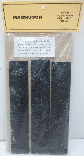 Magnuson Models 439-565 HO Bethgon Coal Load (Pack of 6)