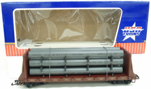 USA Trains 17603 G Pennsylvania Railroad Flatcar with Pipe Load #53358