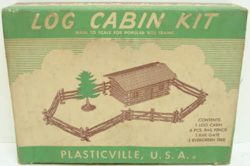 Plasticville LC-2 Vintage O Log Cabin & Fence Kit