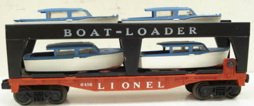 Lionel 6416 Vintage O Boat Loader with 4 Blue Boats - Rare