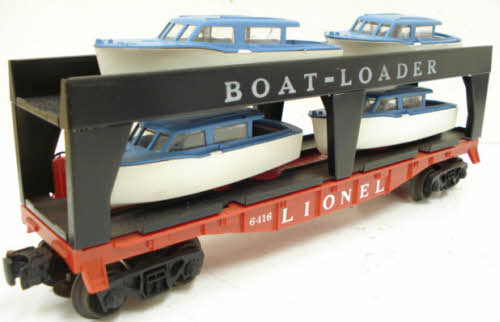 Lionel 6416 Vintage O Boat Loader with 4 Blue Boats - Rare