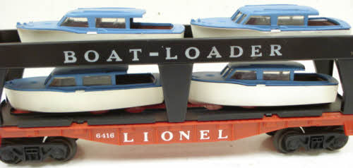 Lionel 6416 Vintage O Boat Loader with 4 Blue Boats - Rare