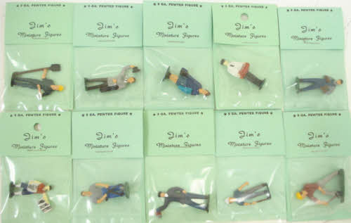 O Scale 10 Pewter Hand Painted Figures for Train Layout