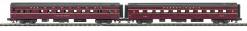 MTH 20-66092 O PRR 70' Streamlined Sleeper/Diner Passenger Car Set (Set of 2)