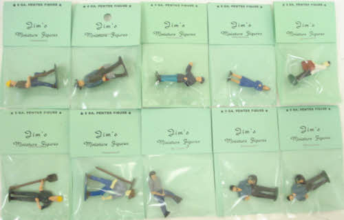 O Scale 10 Pewter Hand Painted Figures for Train Layout