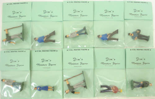 O Scale 10 Pewter Hand Painted Figures for Train Layout