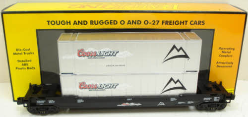 MTH 30-76259 O Gauge Coors Light Husky Stack Car