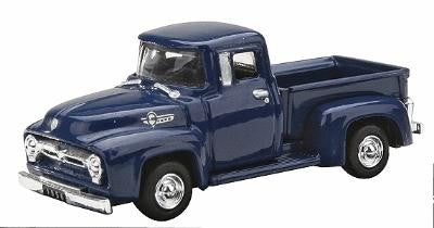 Motor Max 8010 1:87 HO Scale Dark Blue 1956 Ford F-100 Pick Up Truck