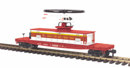 MTH 70-79012 Red Cross G Scale Operating Helicopter Car
