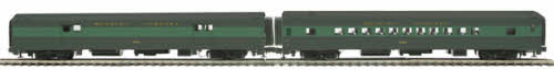 MTH 20-69102 Reading 2-Car 70' ABS Baggage/Coach Pass S