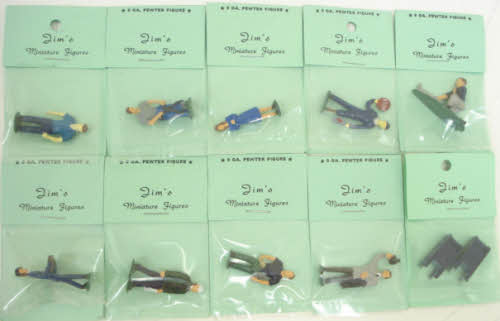O Scale 10 Pewter Hand Painted Figures for Train Layout