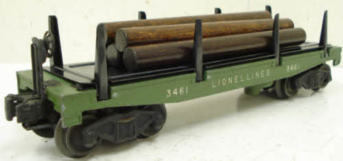 Lionel 3461 Vintage O Lionel Lines Green Operating Log Dump Car