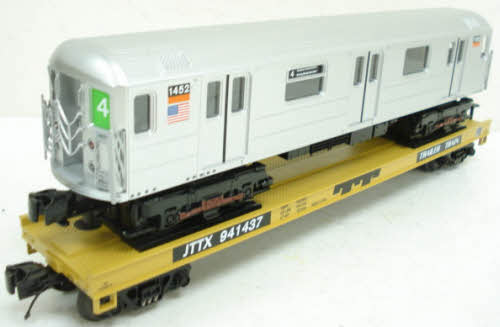 MTH 20-98555 O Gauge TTX Flatcar with R62 Subway Car