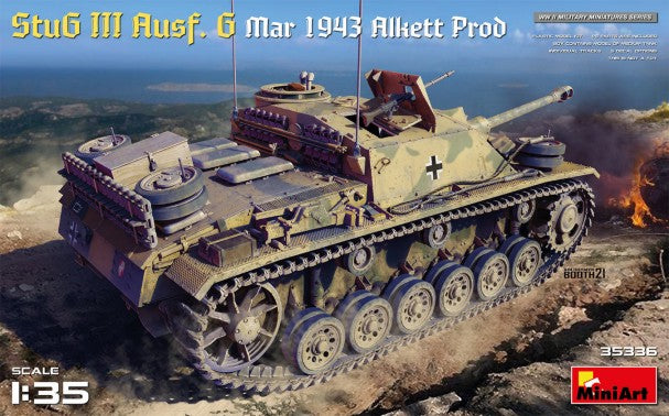 MiniArt 35336 1:35 StuG III Ausf. G Mar 1943 Alkett Prod Military Tank Model Kit