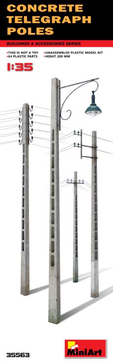 MiniArt 35563 1:35 Concrete Telegraph Poles Kit