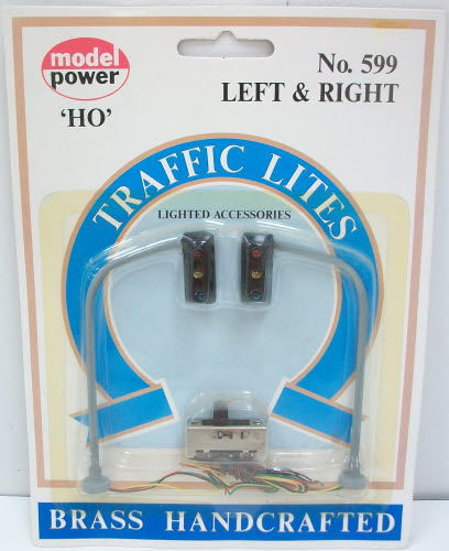Model Power 599 HO 2 Brass Lite Traffic Signals Lights Left & Right Overhead