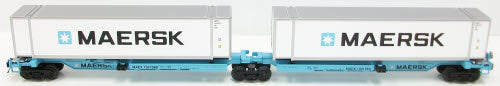 MTH 20-95086 O Maersk Spine Car Set with 2 48' Containers (Set of 2)