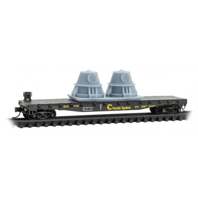 Micro-Trains 04500570 N Chessie System B&O 50' Fishbelly Side Flat Car