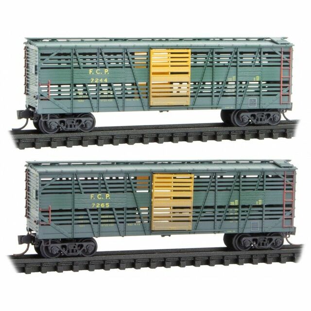 Micro-Trains 99305022 N FCP 40' Weathered Stock Car (Pack of 2)