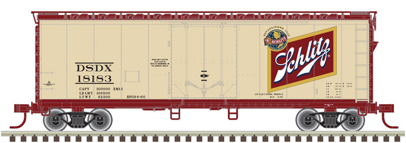 Atlas 2002312 O Schlitz Trainman 3-Rail 40' Plug Door Box Car